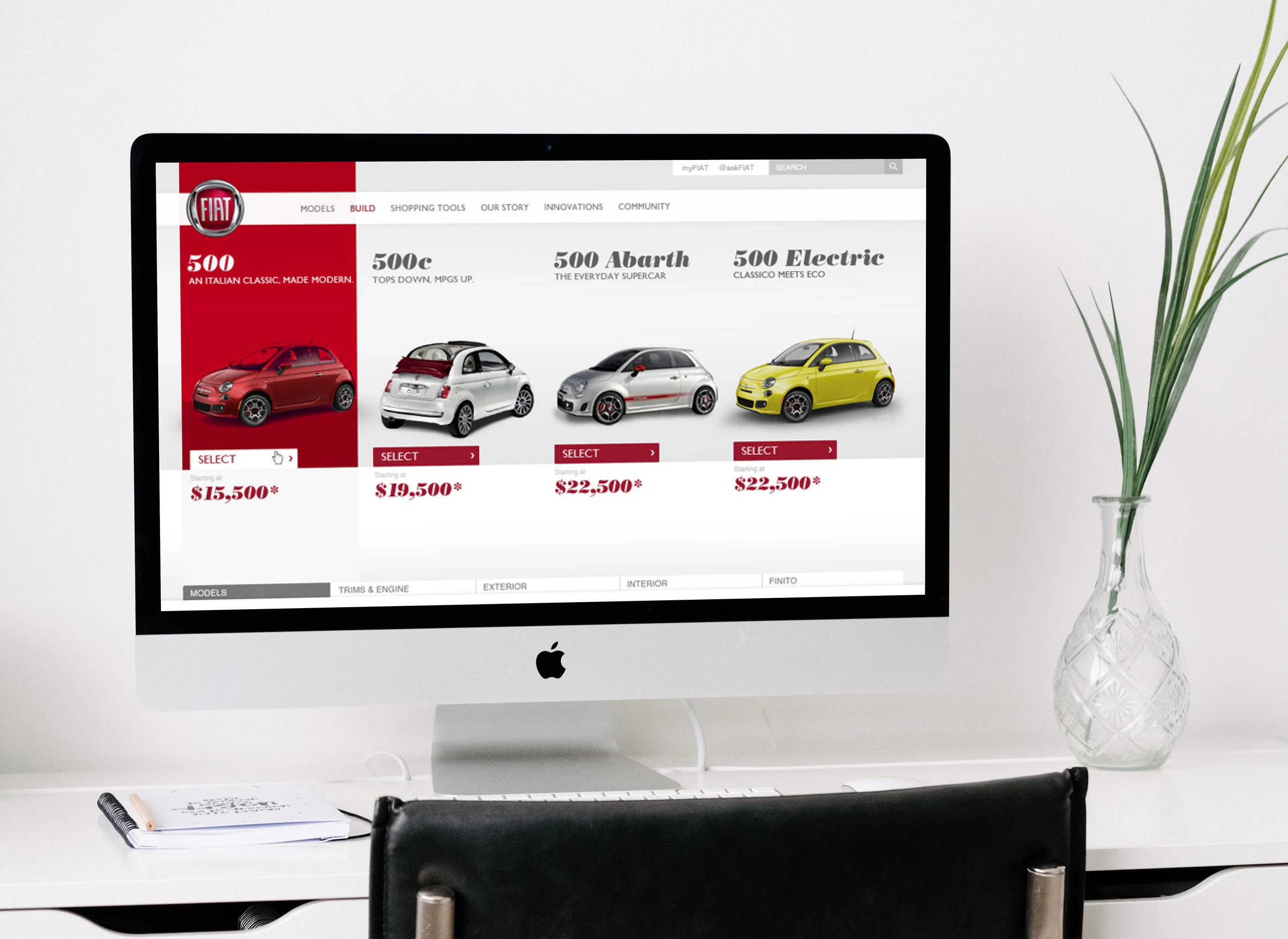 Fiat 72 and Sunny U.S. car configurator